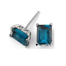 LONDON BLUE TOPAZ WHITE GOLD EARRINGS
